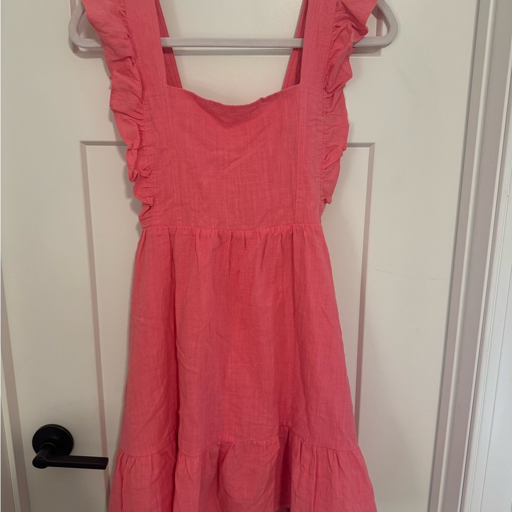 Altar'd State Pink Tiered Sundress with Flutter Sleeves